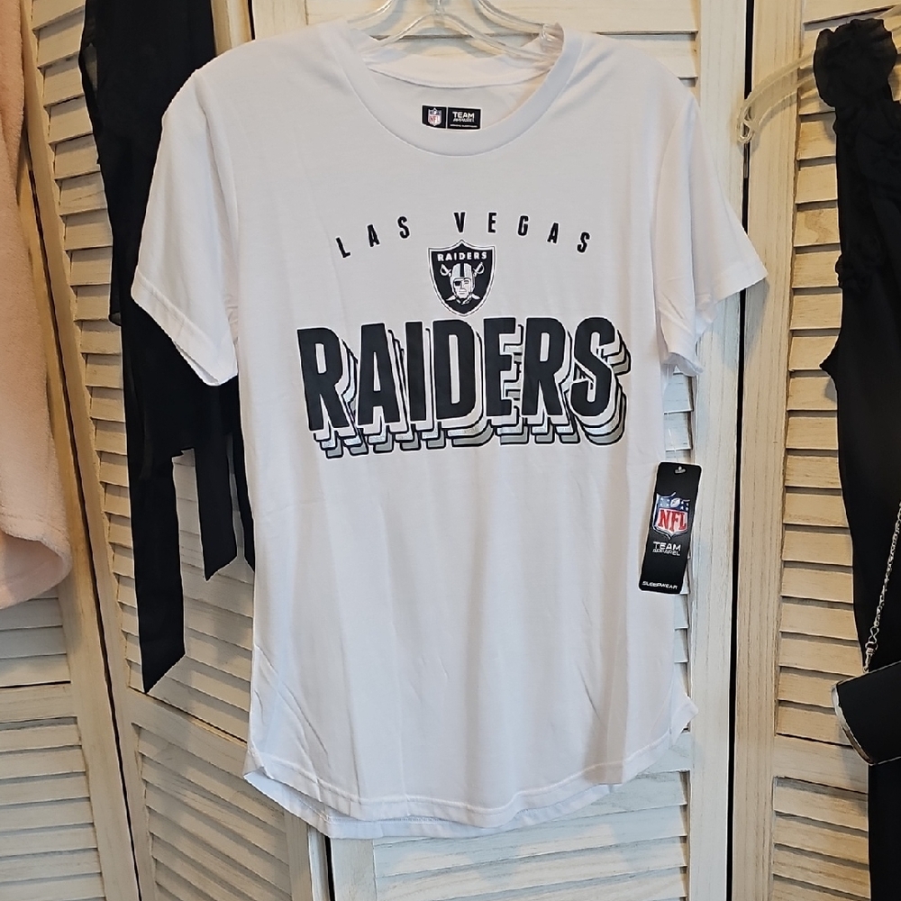 Raiders Team Apparel White Raiders Short Sleeve Tee Women's Med
